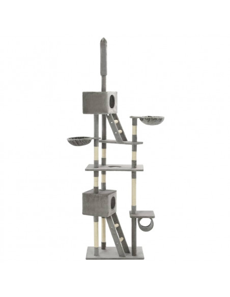 Albero per Gatti con Tiragraffi in Sisal 230-260 cm Grigio