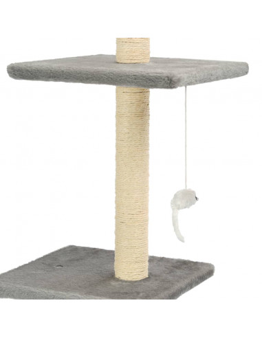 Albero per Gatti con Tiragraffi in Sisal 203 cm Grigio