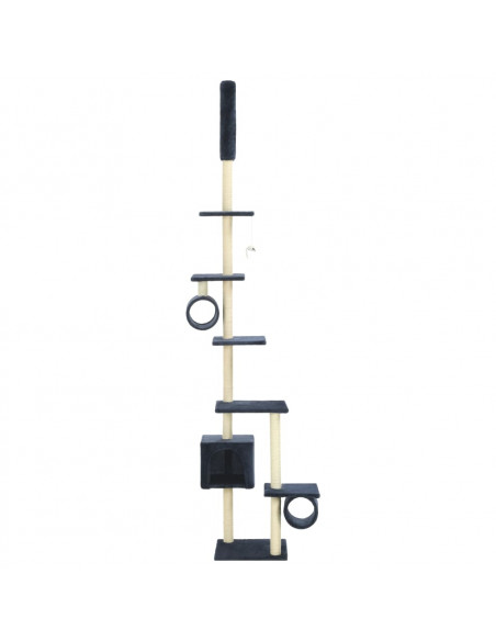 Albero per Gatti con Pali Tiragraffi in Sisal 260 cm Blu Scuro