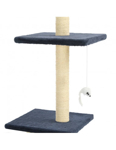 Albero per Gatti con Pali Tiragraffi in Sisal 260 cm Blu Scuro