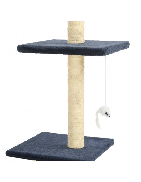 Albero per Gatti con Pali Tiragraffi in Sisal 260 cm Blu Scuro