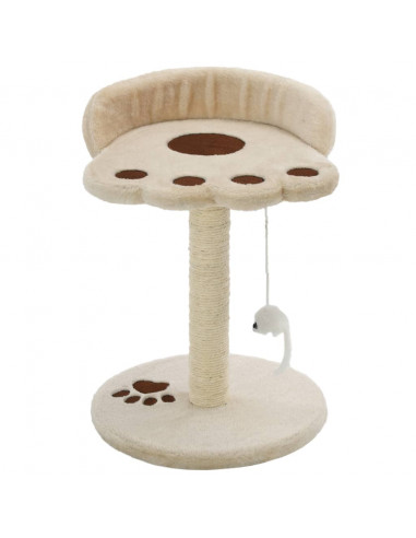 Albero per Gatti con Tiragraffi in Sisal 40 cm Beige e Marrone