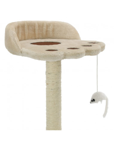 Albero per Gatti con Tiragraffi in Sisal 40 cm Beige e Marrone