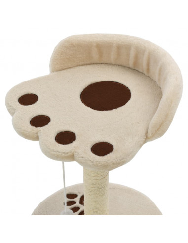 Albero per Gatti con Tiragraffi in Sisal 40 cm Beige e Marrone