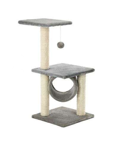 Albero per Gatti con Tiragraffi in Sisal 65 cm Grigio