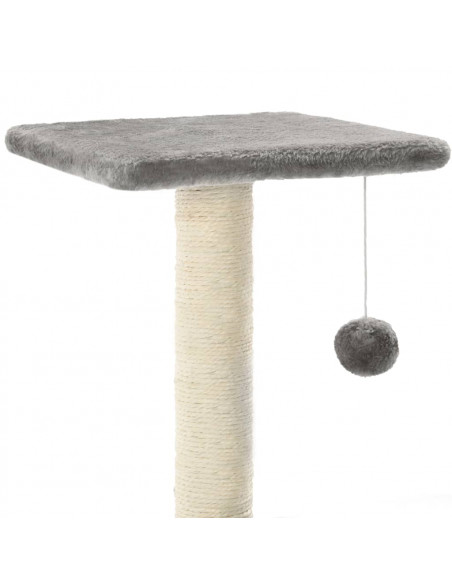 Albero per Gatti con Tiragraffi in Sisal 65 cm Grigio