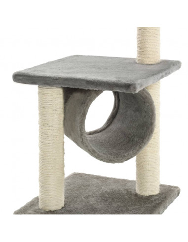 Albero per Gatti con Tiragraffi in Sisal 65 cm Grigio