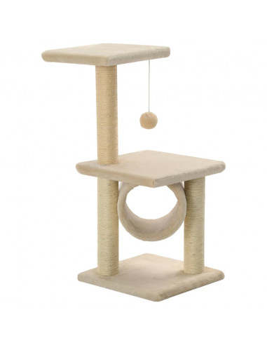 Albero per Gatti con Tiragraffi Sisal 65 cm Beige