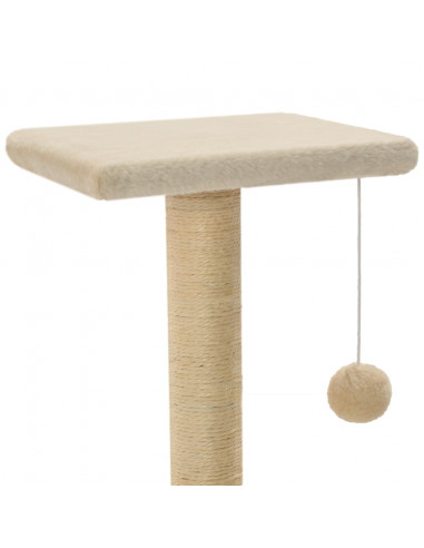 Albero per Gatti con Tiragraffi Sisal 65 cm Beige