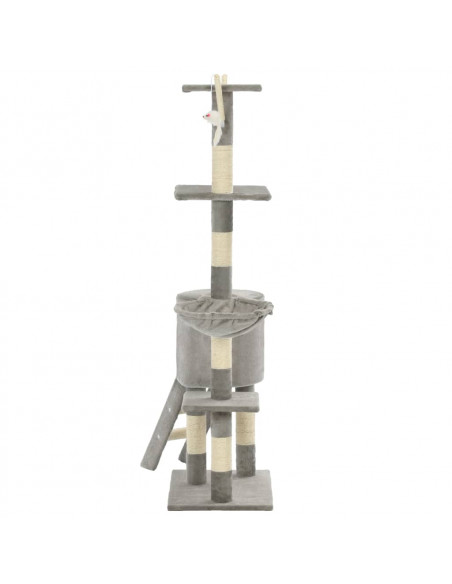 Albero per Gatti con Tiragraffi in Sisal 138 cm Grigio