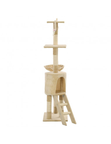 Albero per Gatti con Tiragraffi in Sisal 138 cm Beige