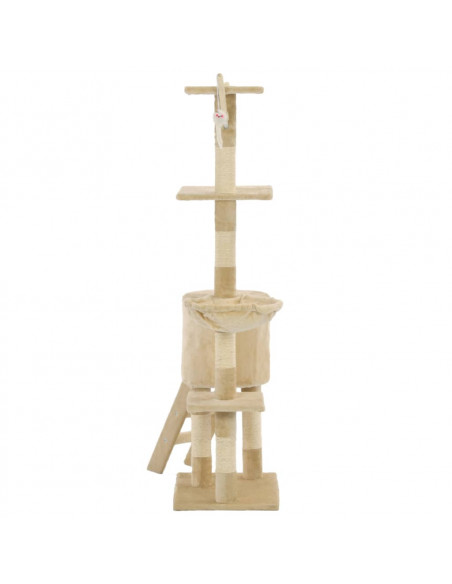 Albero per Gatti con Tiragraffi in Sisal 138 cm Beige