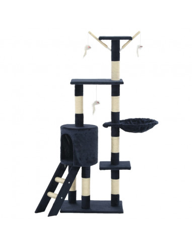 Albero per Gatti con Tiragraffi in Sisal 138 cm Blu Scuro