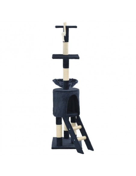 Albero per Gatti con Tiragraffi in Sisal 138 cm Blu Scuro