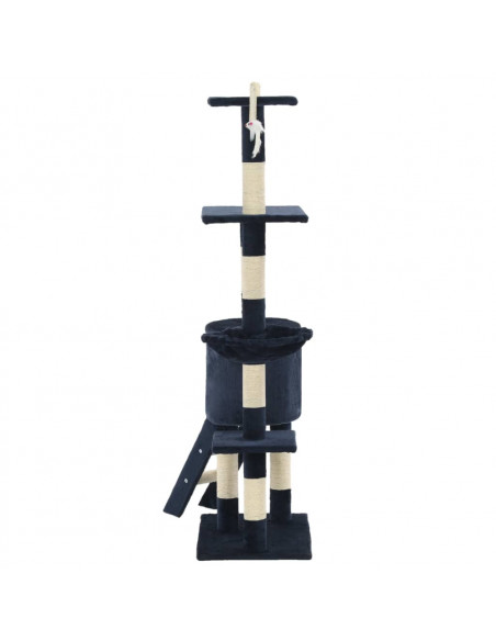 Albero per Gatti con Tiragraffi in Sisal 138 cm Blu Scuro