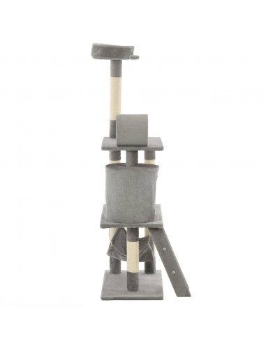 Albero per Gatti con Tiragraffi in Sisal 140 cm Grigio
