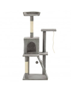 Albero per Gatti con Tiragraffi in Sisal 120 cm Grigio 2
