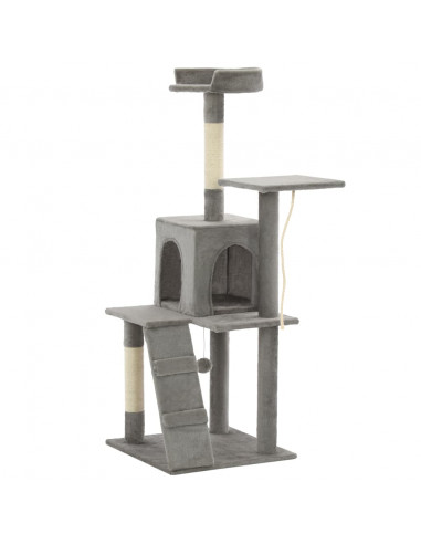 Albero per Gatti con Tiragraffi in Sisal 120 cm Grigio