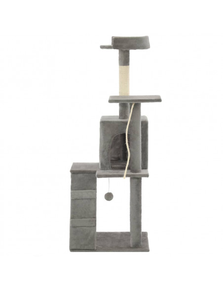 Albero per Gatti con Tiragraffi in Sisal 120 cm Grigio