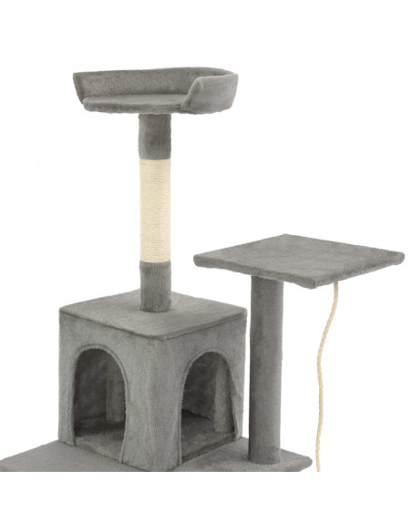 Albero per Gatti con Tiragraffi in Sisal 120 cm Grigio