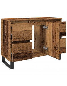 Mobile da Bagno Legno Antico 80x33x60 cm in Truciolato 2