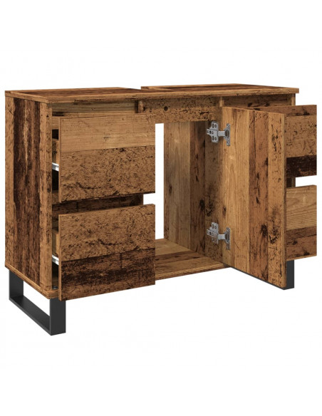 Mobile da Bagno Legno Antico 80x33x60 cm in Truciolato