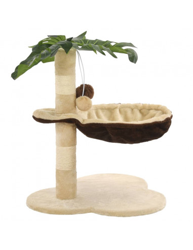 Albero per Gatti con Tiragraffi in Sisal 50cm Beige e Marrone