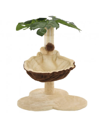 Albero per Gatti con Tiragraffi in Sisal 50cm Beige e Marrone