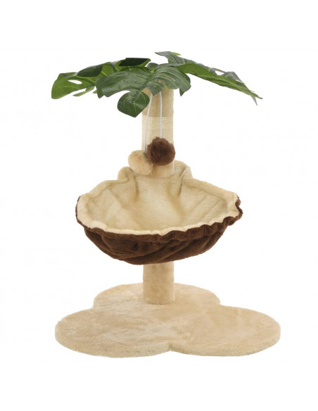 Albero per Gatti con Tiragraffi in Sisal 50cm Beige e Marrone