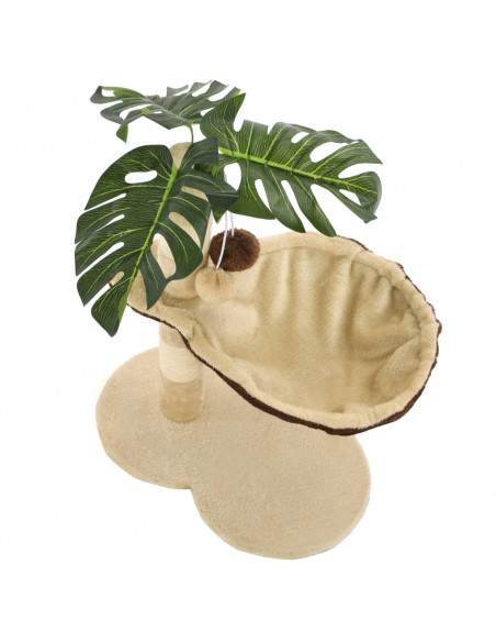Albero per Gatti con Tiragraffi in Sisal 50cm Beige e Marrone