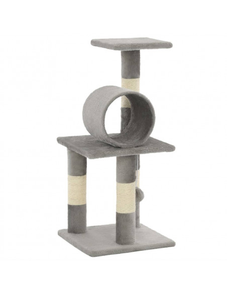 Albero per Gatti con Tiragraffi in Sisal 65 cm Grigio
