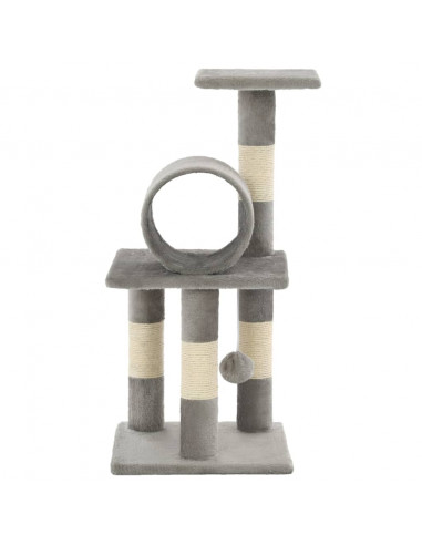 Albero per Gatti con Tiragraffi in Sisal 65 cm Grigio