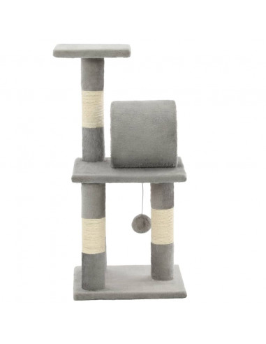 Albero per Gatti con Tiragraffi in Sisal 65 cm Grigio