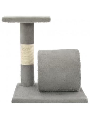 Albero per Gatti con Tiragraffi in Sisal 65 cm Grigio