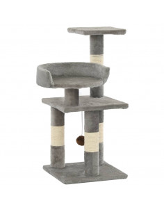 Albero per Gatti con Tiragraffi in Sisal 65 cm Grigio 2