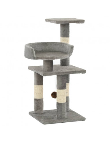Albero per Gatti con Tiragraffi in Sisal 65 cm Grigio