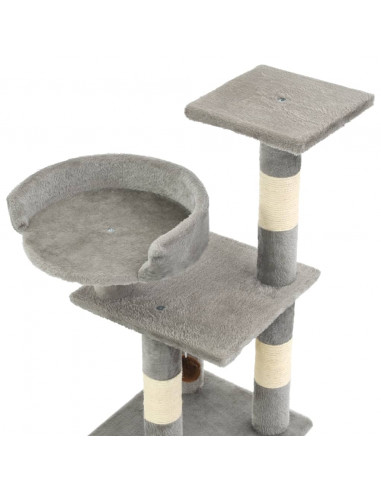 Albero per Gatti con Tiragraffi in Sisal 65 cm Grigio