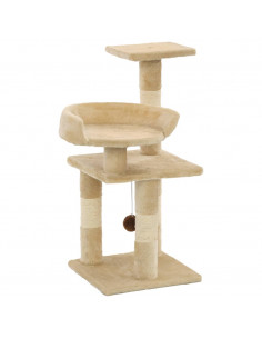 Albero per Gatti con Tiragraffi in Sisal 65 cm Beige 2