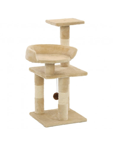 Albero per Gatti con Tiragraffi in Sisal 65 cm Beige