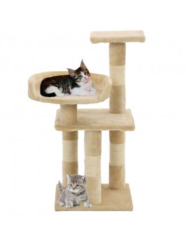 Albero per Gatti con Tiragraffi in Sisal 65 cm Beige