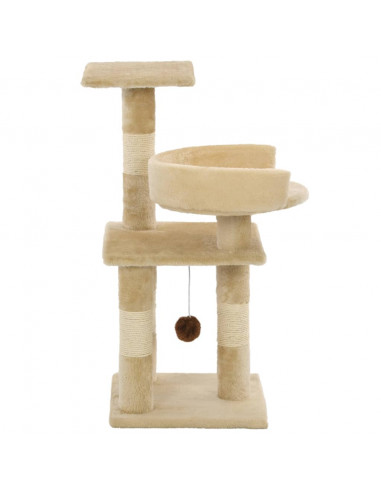 Albero per Gatti con Tiragraffi in Sisal 65 cm Beige