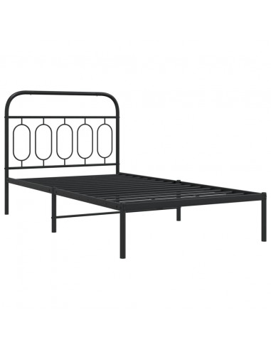 Giroletto con Testiera in Metallo Nero 100x190 cm