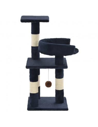 Albero per Gatti con Tiragraffi in Sisal 65 cm Blu