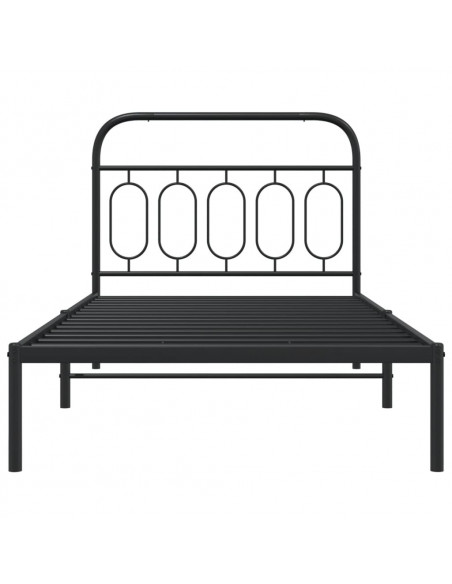 Giroletto con Testiera in Metallo Nero 100x190 cm