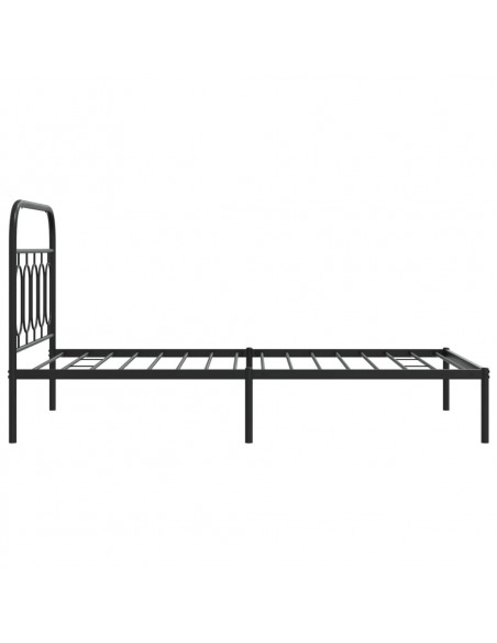 Giroletto con Testiera in Metallo Nero 100x190 cm