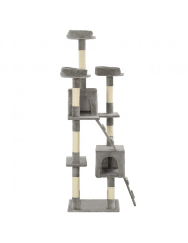 Albero per Gatti con Tiragraffi in Sisal 170 cm Grigio