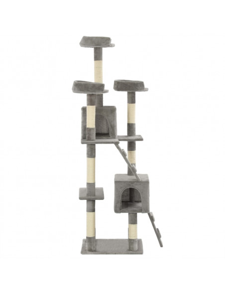 Albero per Gatti con Tiragraffi in Sisal 170 cm Grigio