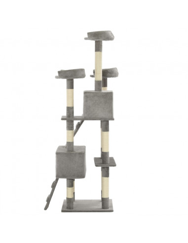 Albero per Gatti con Tiragraffi in Sisal 170 cm Grigio
