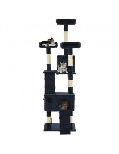 Albero per Gatti con Tiragraffi in Sisal 170 cm Blu