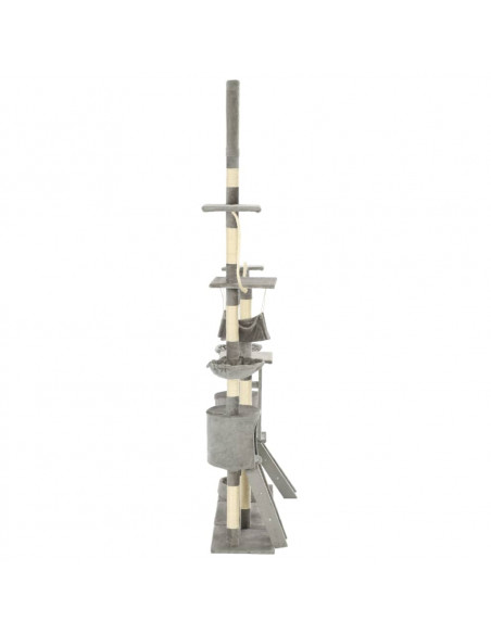 Albero per Gatti con Tiragraffi in Sisal 230-250 cm Grigio
